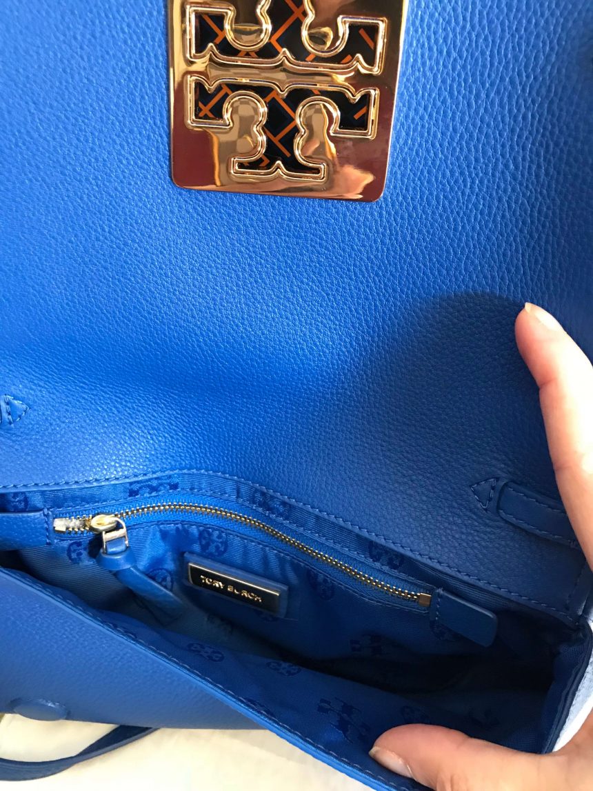 Authentic TORY BURCH BONDI BLUE Leather Clutch Purse Bag - Lowest Price  Merchant