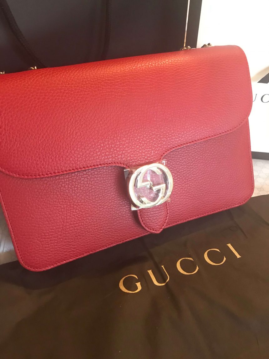 100% Authentic GUCCI RED Leather Shoulder Bag Style 510303 - Lowest Price Merchant