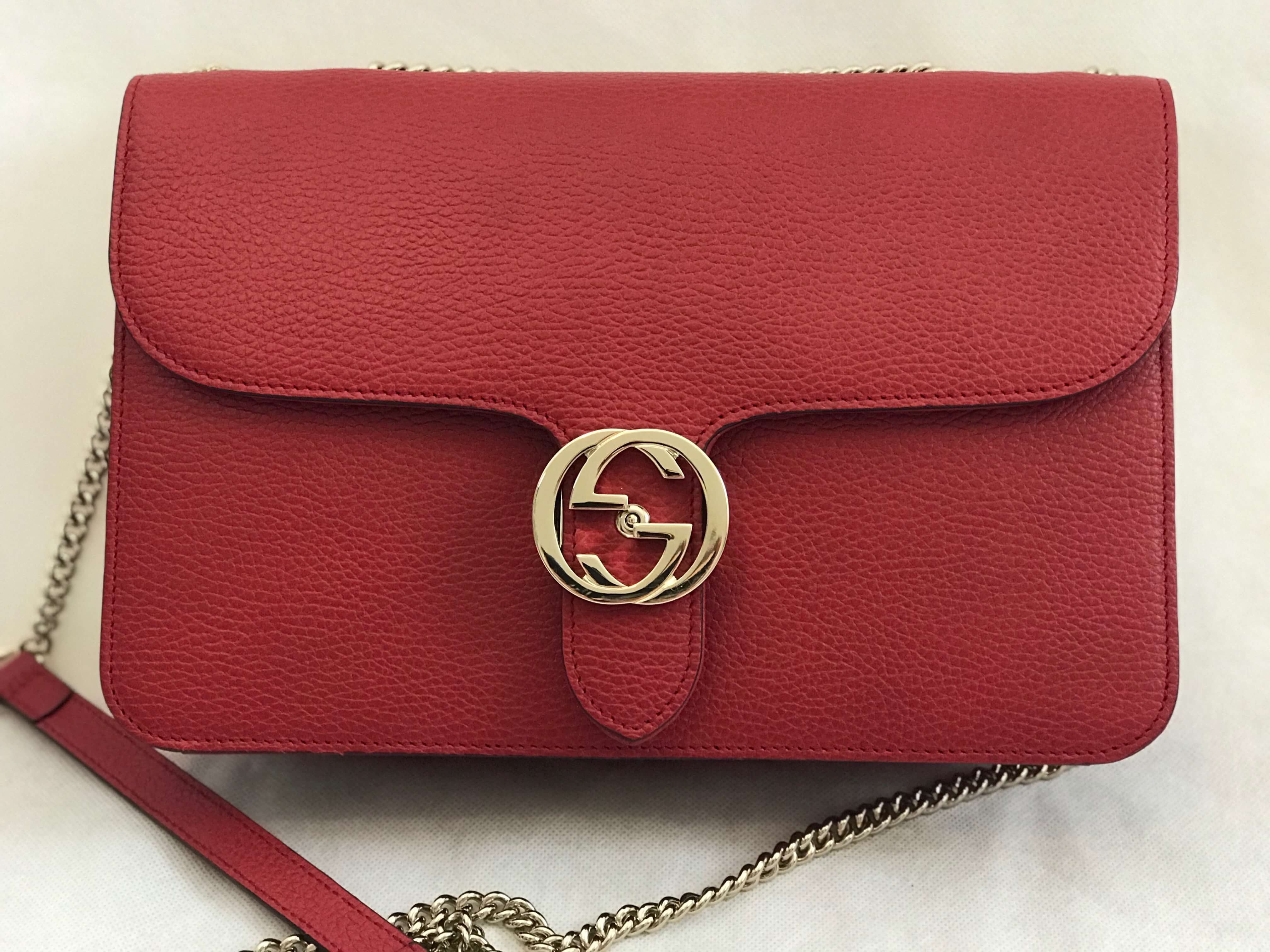 100% Authentic GUCCI RED Leather Shoulder Bag Style 510303 - Lowest Price  Merchant